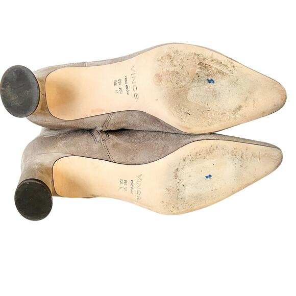 Vince Hela Suede Zip Boot Woodsmoke Gray Ankle Size 10 Quiet Luxury EUC - Picture 7 of 9